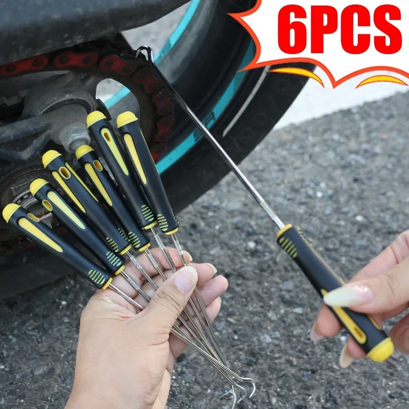 

Набор отверток для сальника автомобиля, крючки для снятия автомобиля, съемник уплотнительных колец автомобиля, прочный инструмент для обслуживания автомобиля, 6 шт.