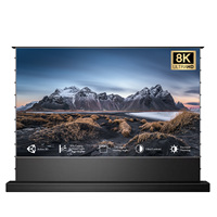 72 inch 100 inch PET Crystal Motorized ALR Floor Rising Projector Screen for UST Projector 4K UHD Active 3D Cinema Video
