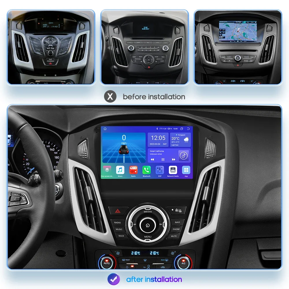 9'' Intelligent Screen 2din Android Car Radio Multimedia Video Player for Ford Focus 3 MK 3 2011 - 2019 GPS Carplay Auto 4G WIFI