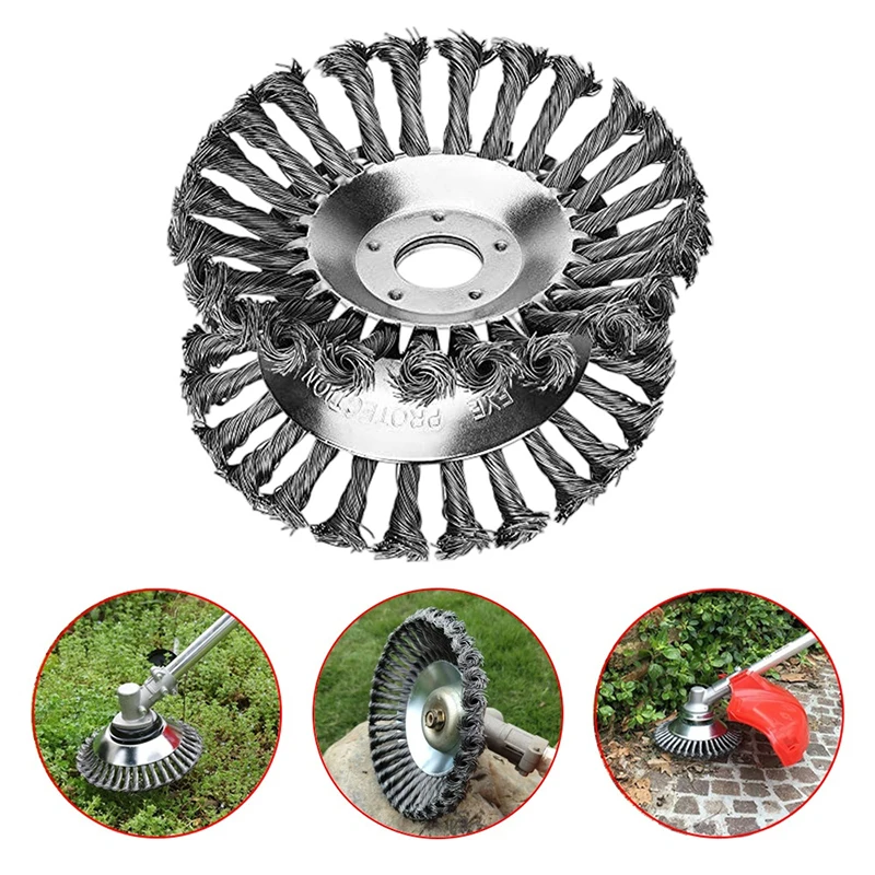 6-inch wire weeding disc weeding wheel rust removal twisted wire wire wheel weeding head weeding head lawn mower accessories