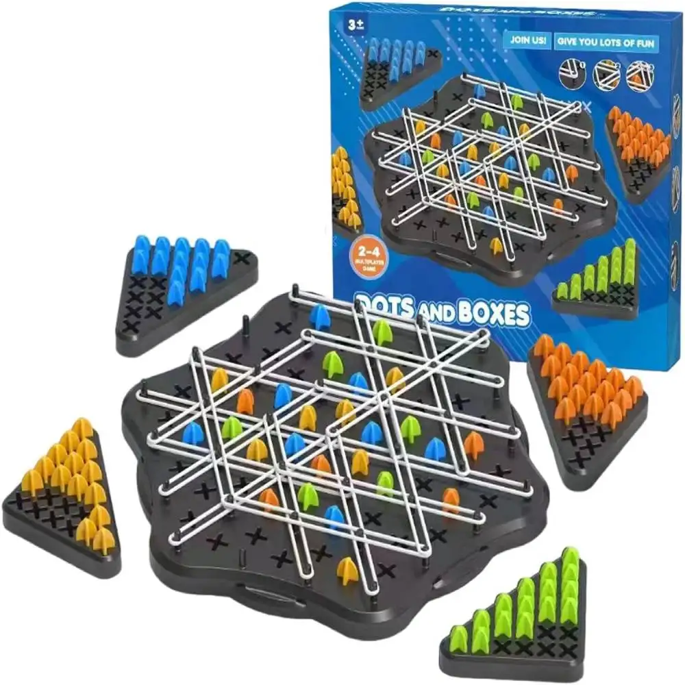 New Geometry Chain Chess Board Game Puzzle Exercise Thinking Brain Teaser Strategy Game Toy Triggle for Kids Adult Family Party