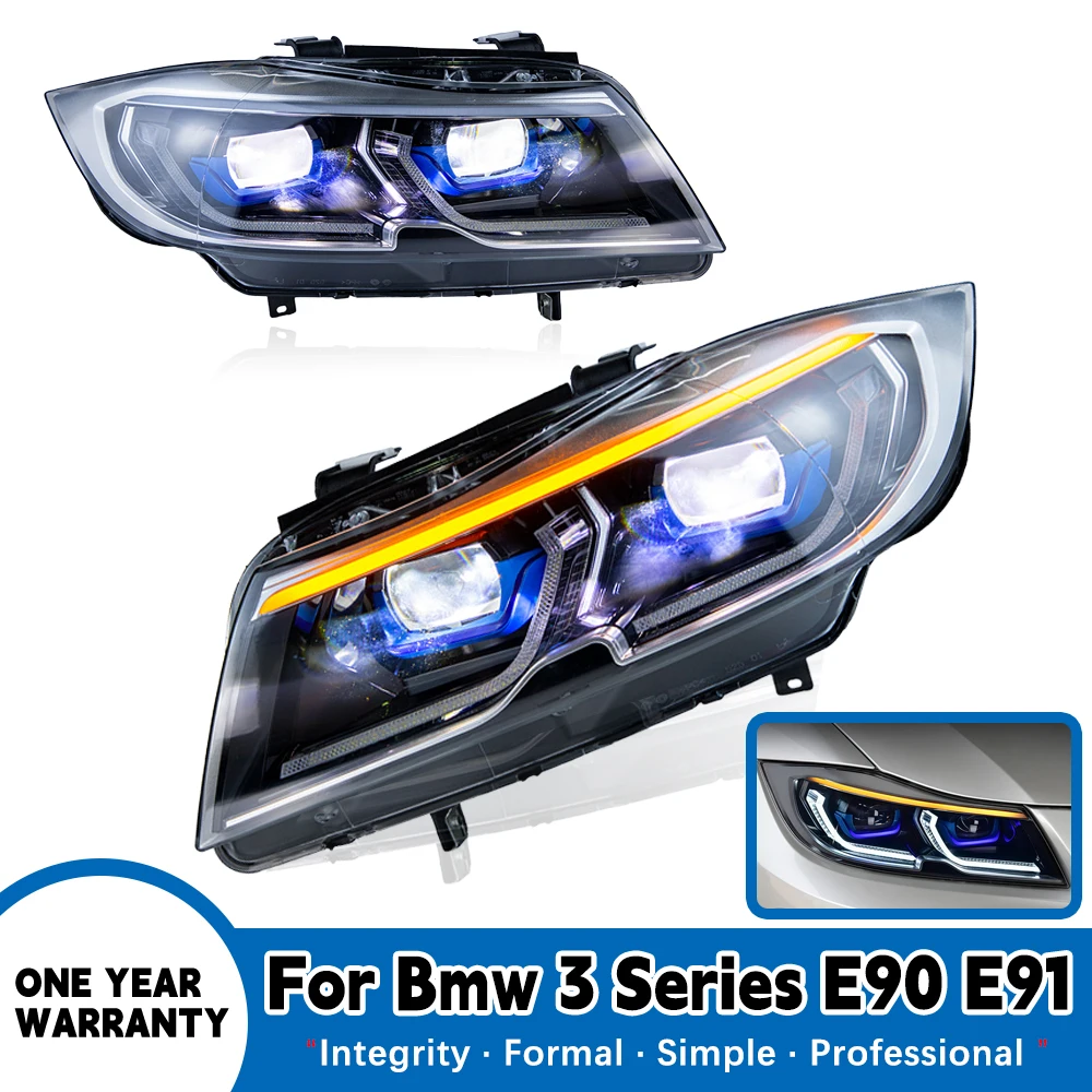 

High Quality Car Headlight Assembly For Bmw E90 Angel Eyes Headlights E91 2005-2012 Replace Modified Auto Front Headlamp 1Pair