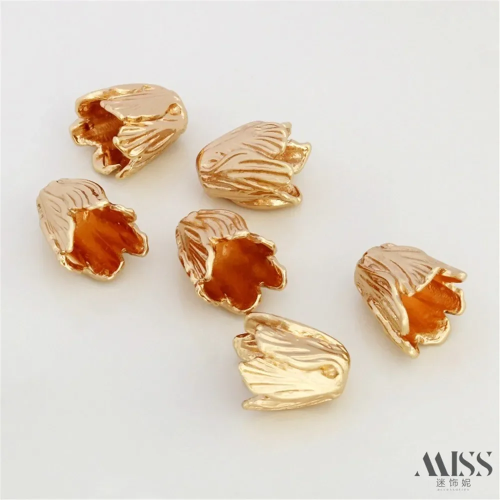 

14K Gold-wrapped Color-preserving Tulip Porous Bud Stamen DIY Handmade Hairpin Walking Accessories Pendant Accessories