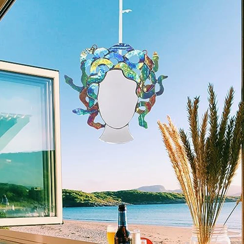 Colorido pendurado espelho, decoração pingente, fácil de instalar