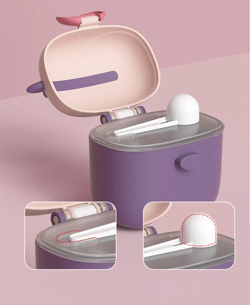 BBET Baby Milk Powder Box Snack Storage Box Travel Portable Food Storage Box with Spoon Milk Powder Dispenser BPA Free