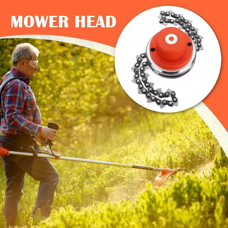 Chain Trimmer Head Replacement Chain Trimmer Head For Lawn Mower Brush Cutter Cutting Machinery Mower Cutter For Outdoor Garden