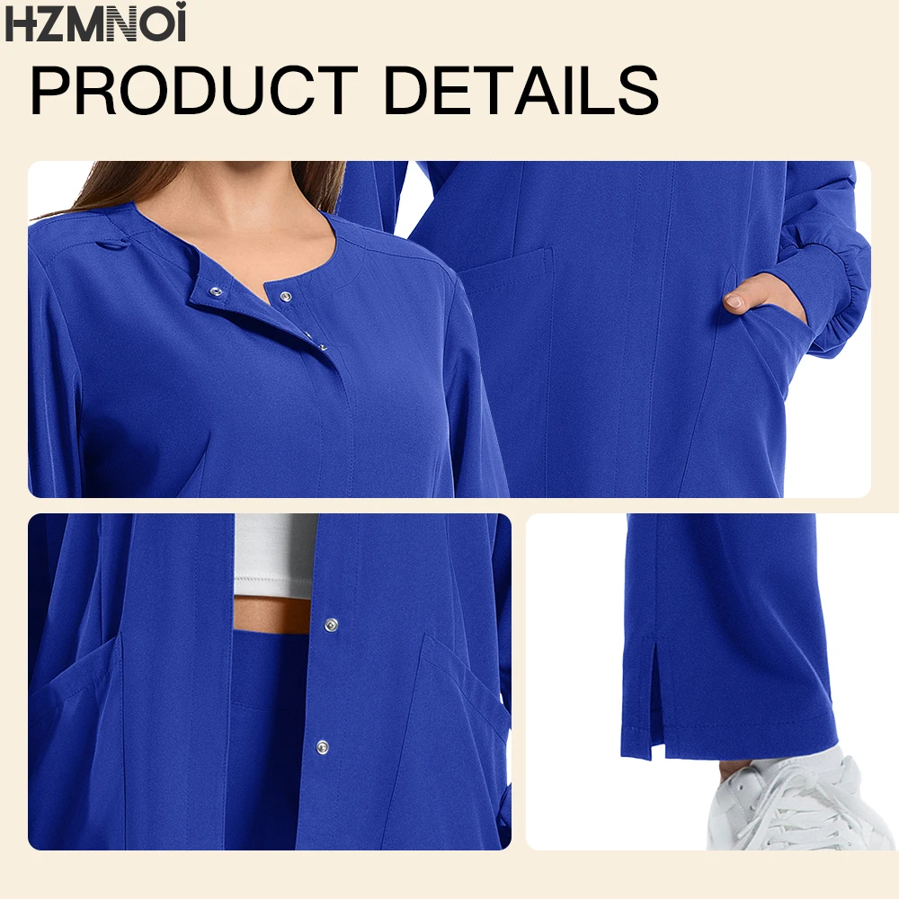 Effen kleur elastische stof lange mouwen scrubs tops scrub broek jogger tandheelkundige apotheek laboratorium operatiekamer werkuniform