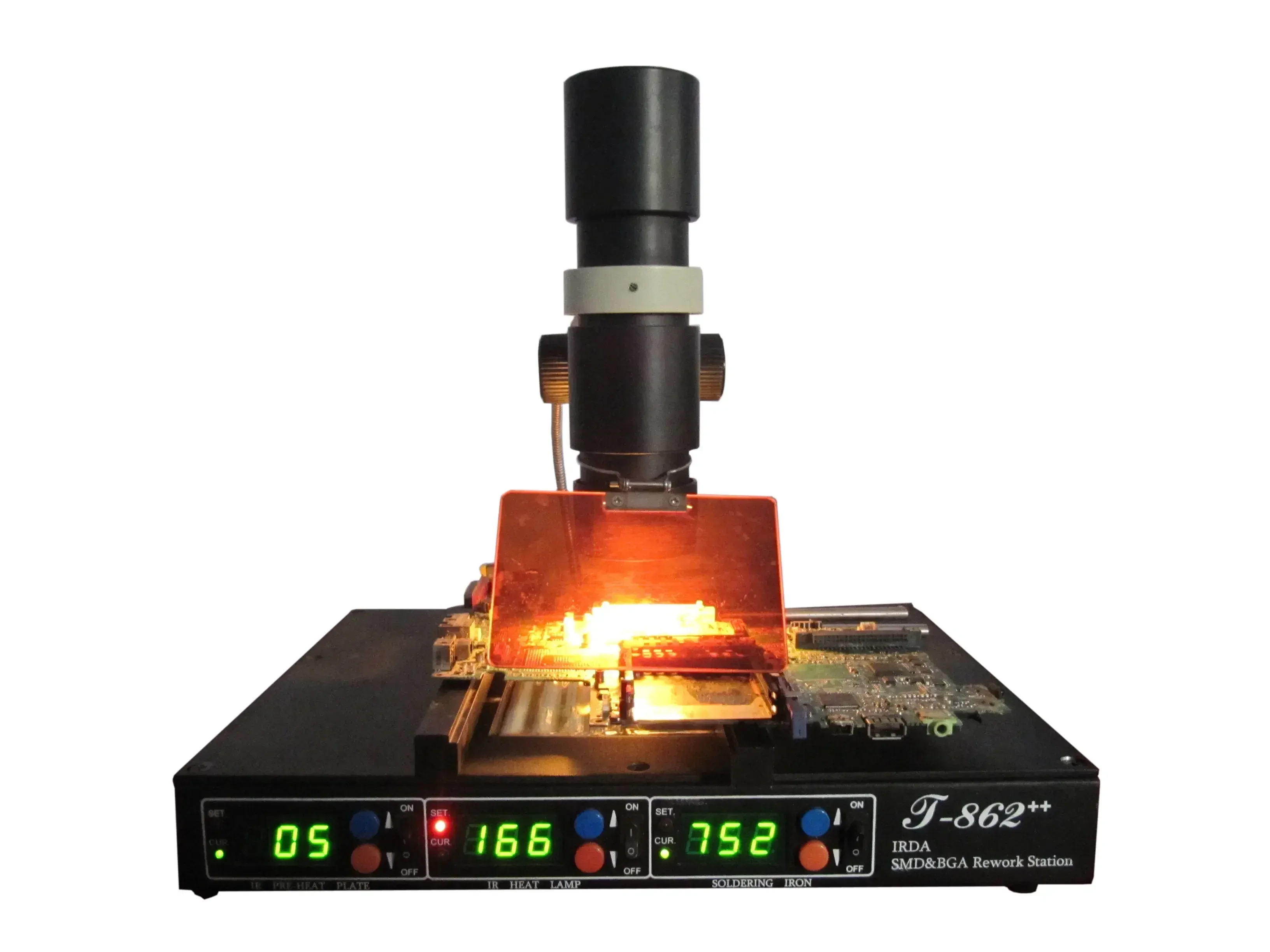 ممتاز أعلى جودةPUHUI T-862 IRDA الأشعة تحت الحمراء مصلحة الارصاد الجوية لحام محطة إعادة العمل الحديد 220 فولت/110 فولت بغا محطة إصلاح أدوات لحام T862 #2