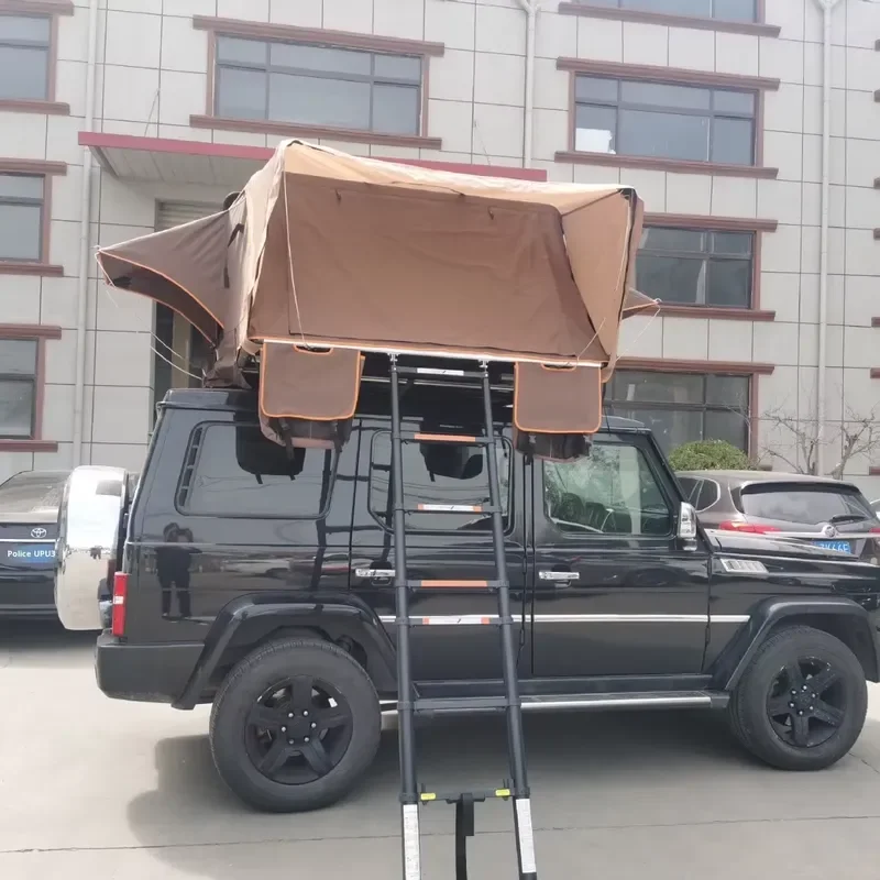 1.5m Aluminum Alloy Hard Shell Side Flip Roof Tent Oxford Waterproof Four-Season Double Layer Outdoor Camping Tarp 2 Person