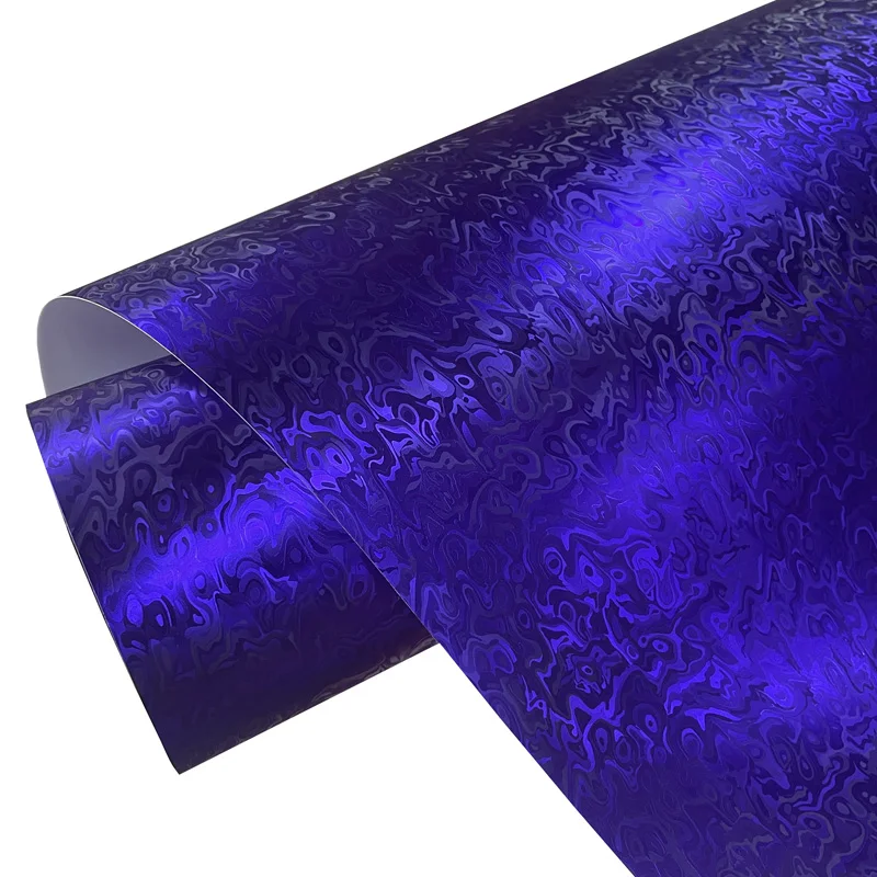 Premium PET Chrome Satin Purple Forged Vinyl Wrap Film Cosmic Ghost Strukturierter selbstklebender Aufkleber Auto Car Wrapping