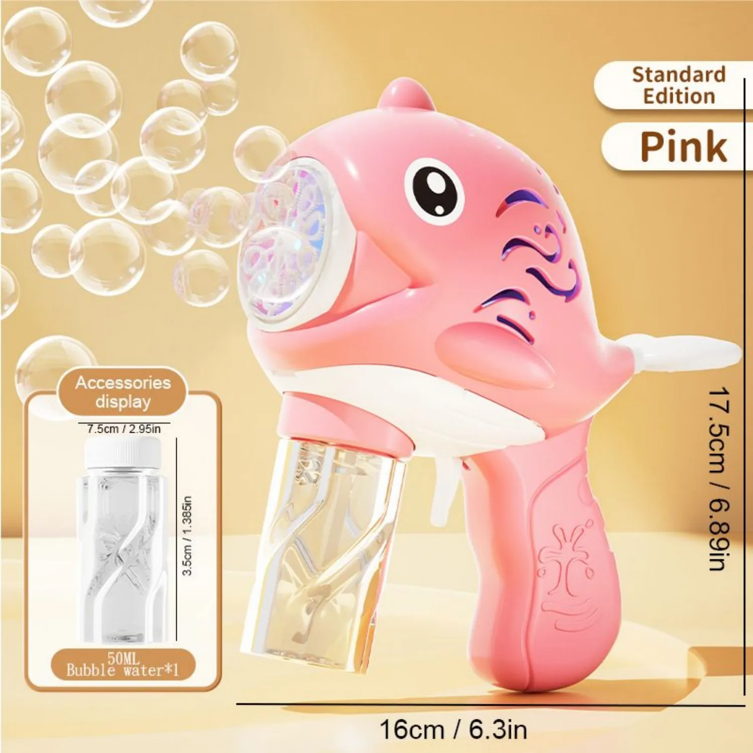 10-Hole Whale Bubble Gun Toy | Automatic Bubble Maker | Summer Outdoor/Indoor Play | Kids Birthday & Easter Gift with Non-Toxic