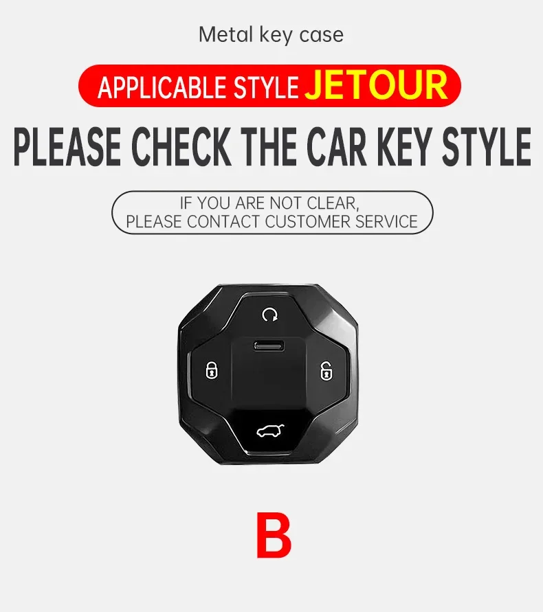 Zinc Alloy Leather Car Remote Key Case Full Cover Holder Shell For Chery Jetour Traveller T2 2023 2024 Auto Keychain Accessories