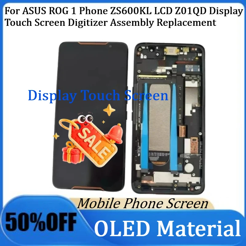 

For ASUS ROG 1 Phone ZS600KL LCD Z01QD Display Touch Screen Digitizer Assembly Replacement New OLED ZS600KL Display Screen