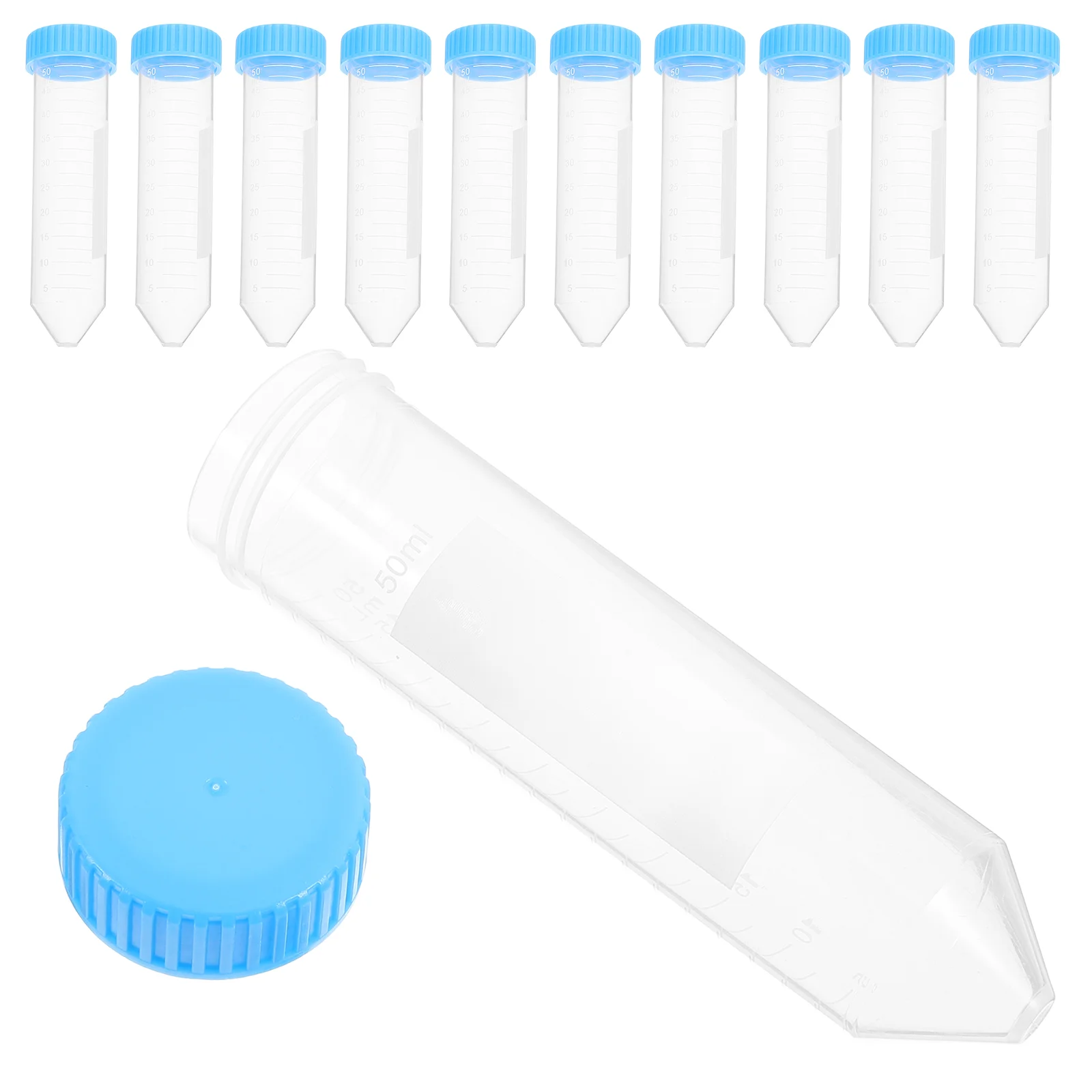 

50PCS 50ml Pointed Head Centrifuge Tube with Screw Sample Supply Blue Centrifuge Tube Container Centrifuge Tube Can