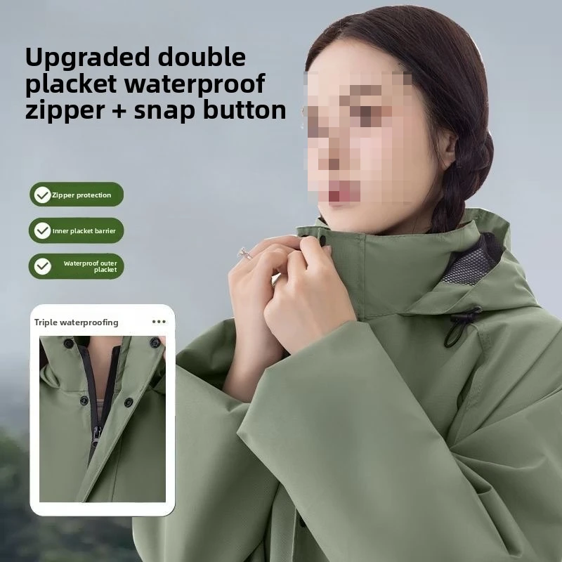 Raincoat Electric Vehicle Long Body Rainstorm Protection Adult Outer Wear Cycling Human Car Separation Battery Car Poncho