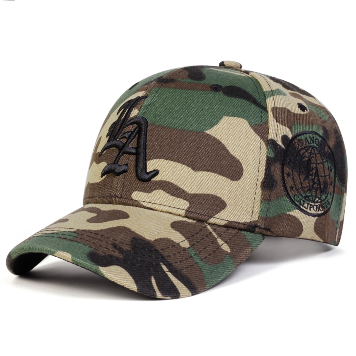 للجنسين القوطية LA التطريز التمويه قبعات البيسبول ربيع الخريف في الهواء الطلق قابل للتعديل قبعات عادية واقية من الشمس قبعة قبعة رياضية