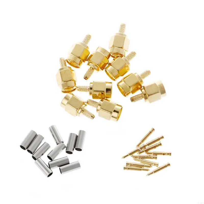 

C1FE 10 Pcs SMA Male Plug Crimp RG174 RG316 LMR100 Cable RF Connector