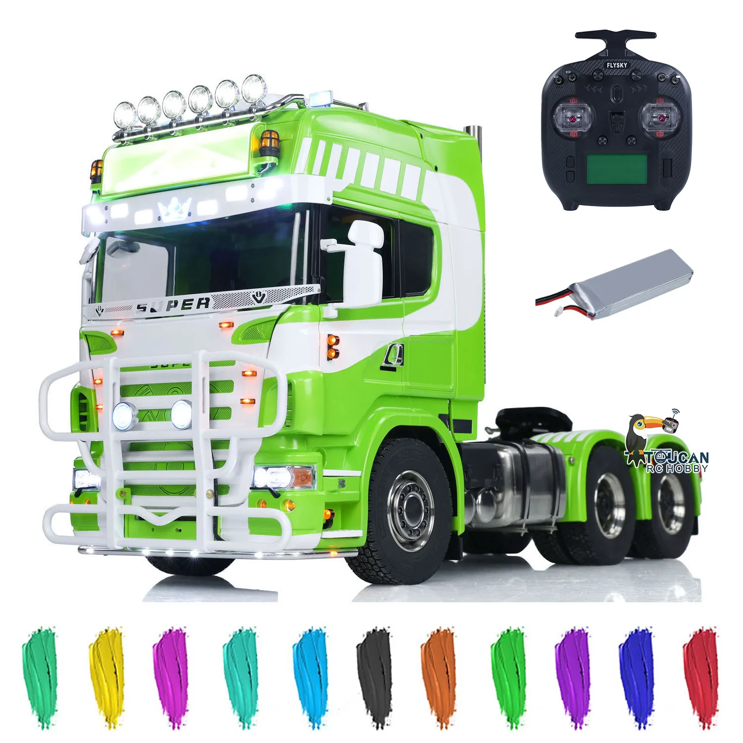 Metal 1/14 R620 RTR 6x6 Chassis RC Tractor Truck Model Air Suspension Sound Light System Remote Control Vehicel Toy Model Gifts