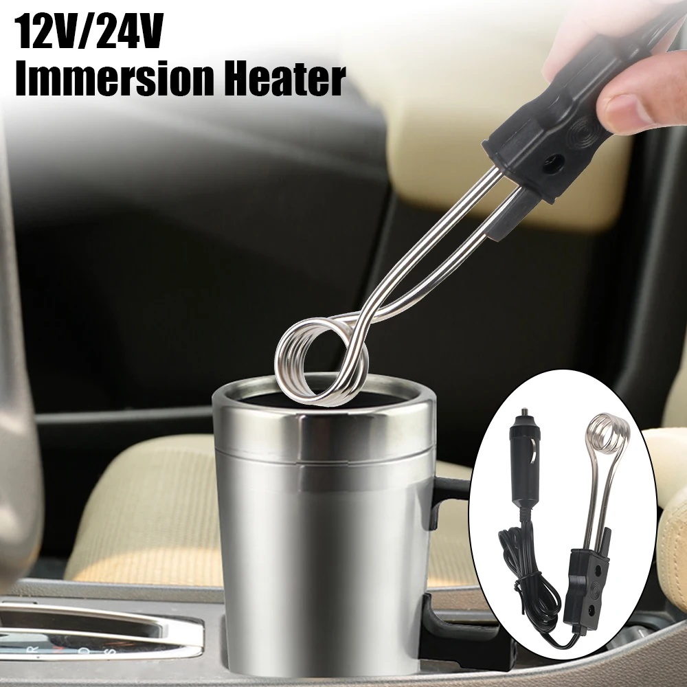 Portable For Tea Coffee Water Cigar Lighter Plug High Quality 12V 24V Car Immersion Heater Electric Heater Safe Warmer