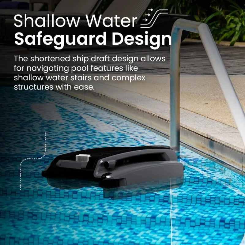 Betta SE Plus-Skimmer Piscina Robótica Solar Powered, Dual Opções De Carregamento, 30 Horas De Limpeza Contínua Da Bateria