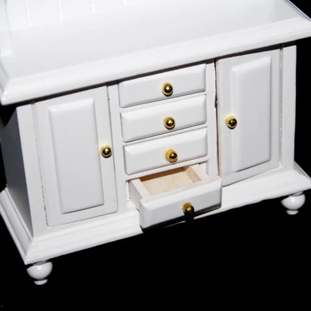 Armário de madeira para casa de bonecas, móveis em miniatura, estante de três camadas para 1 12, acessórios para casa de bonecas, sala de estar