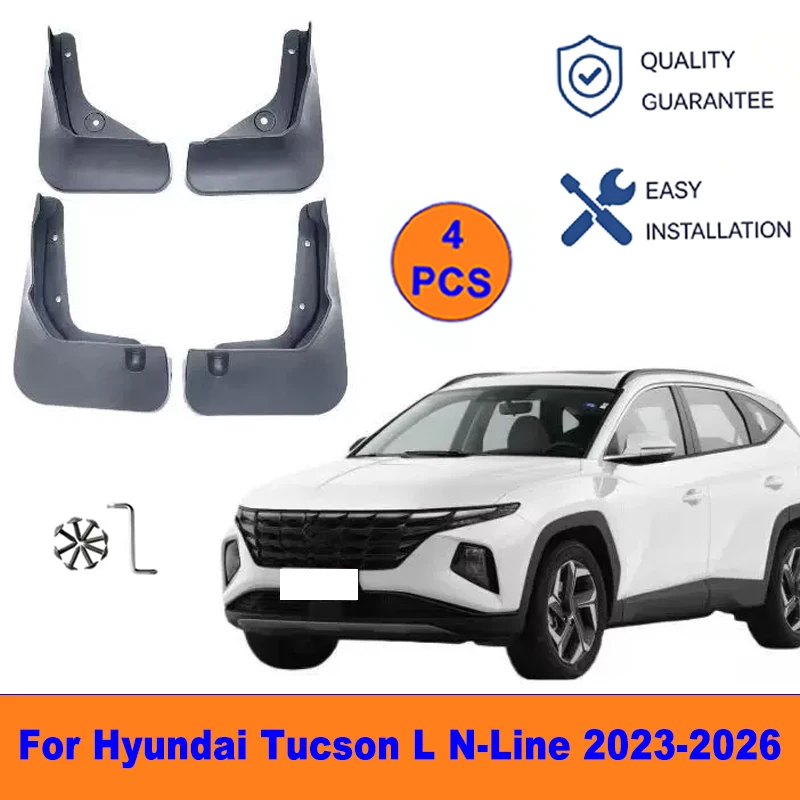 

4Pcs Mud Flaps For Hyundai Tucson L N-Line 2023-2026 - Splash Guards Front & Rear Wheel Fender Mudguards Car Exterior Protection