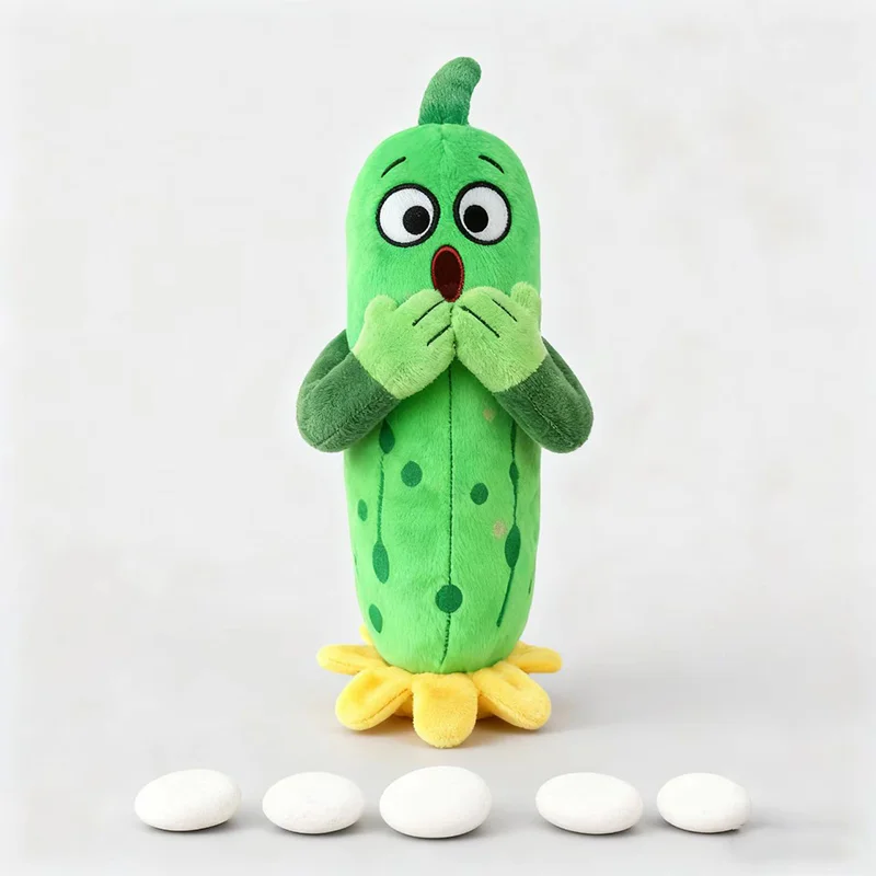 Figurines d'action de concombre émotionnel, 21CM, Expressions différentes, jouets en peluche, dessin animé mignon, légumes en peluche, aliments doux, modèle de jouets cadeaux