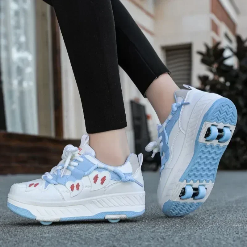 

New Hot Children's Double-wheel Outdoor Sports Height-increasing, Wear-resistant, Comfortable and Brisk Walking Shoes