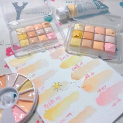 12 Color Skin Color Series Watercolor Solid Box Set Acrylic Paint DIY Student Outdoor Watercolor Painting Art Graffiti Paint