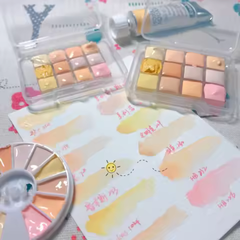 12 Color Skin Color Series Watercolor Solid Box Set Acrylic Paint DIY Student Outdoor Watercolor Painting Art Graffiti Paint