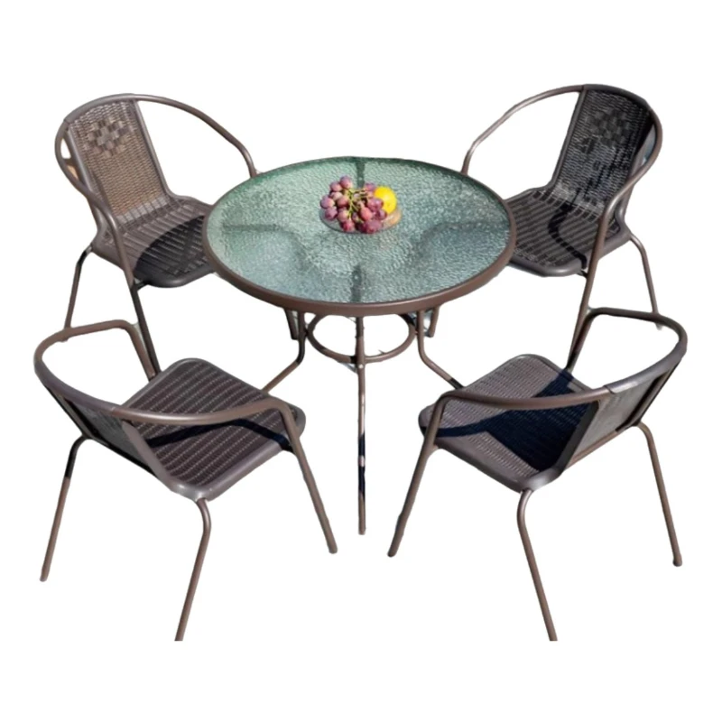 

rattan chairs outdoor leisure three-piece set garden terrace wrought iron balcony seat combination small coffee table