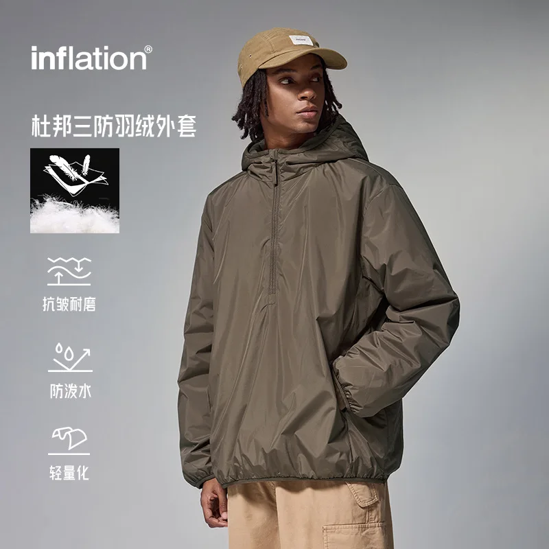 Men's Down Coat Warm and Comfortable Hooded White Duck Down Jacket Men Water-resistant Lightweigtht Puffer Jacket JK-037