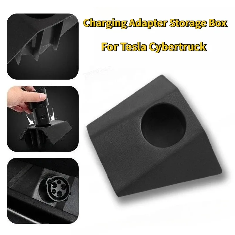 For Tesla Cybertruck 2024-2026 Plastics Charging Adapter Storage Box Car Door Sorting Storage Box Durable Car Interior Accessory