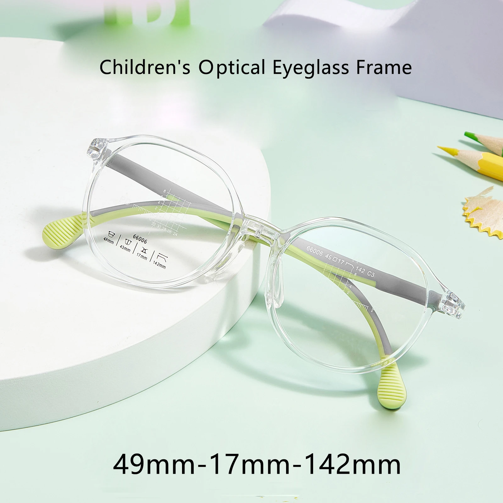 

2024 New Fashion Round Teenage Student Eyewear Silicone TR90 Boys Girls Ultra Light Spectacle Children's Optical Eyeglass Frame