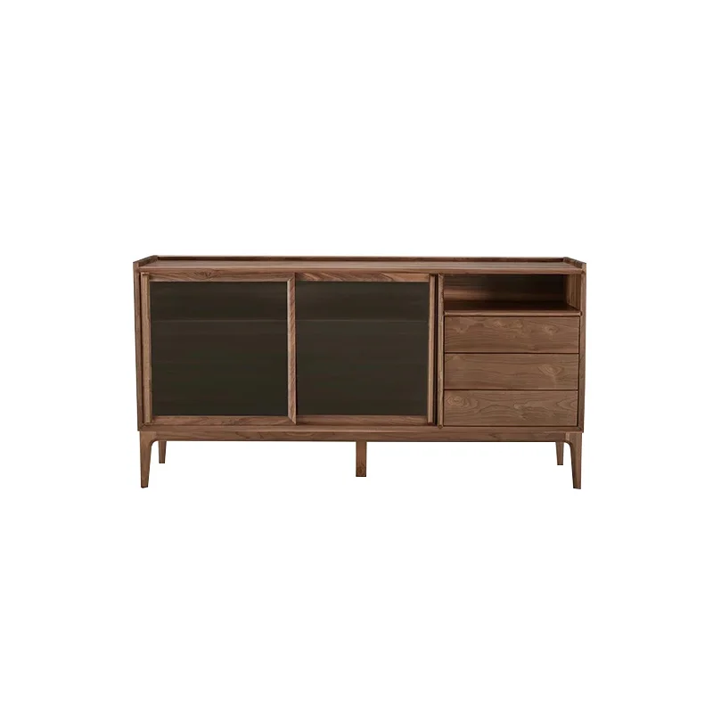 

Sideboard Black Walnut Wooden Storage Living Room and Kitchen Tea Cabinet Cupboard