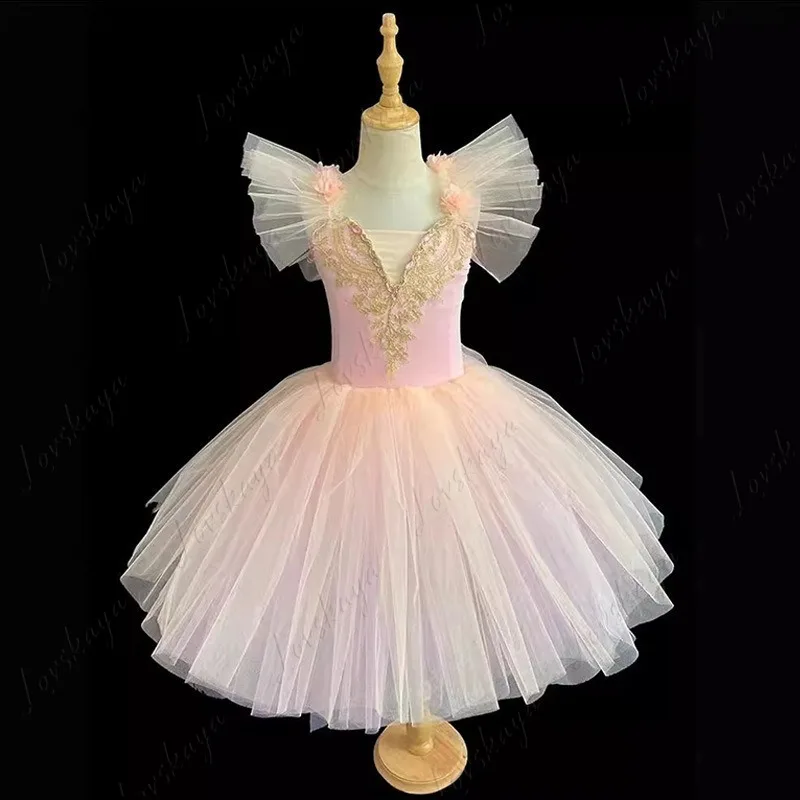 children's-ballet-costumes-girls'-princess-skirts-dance-costumes-flower-embroidered-tutu