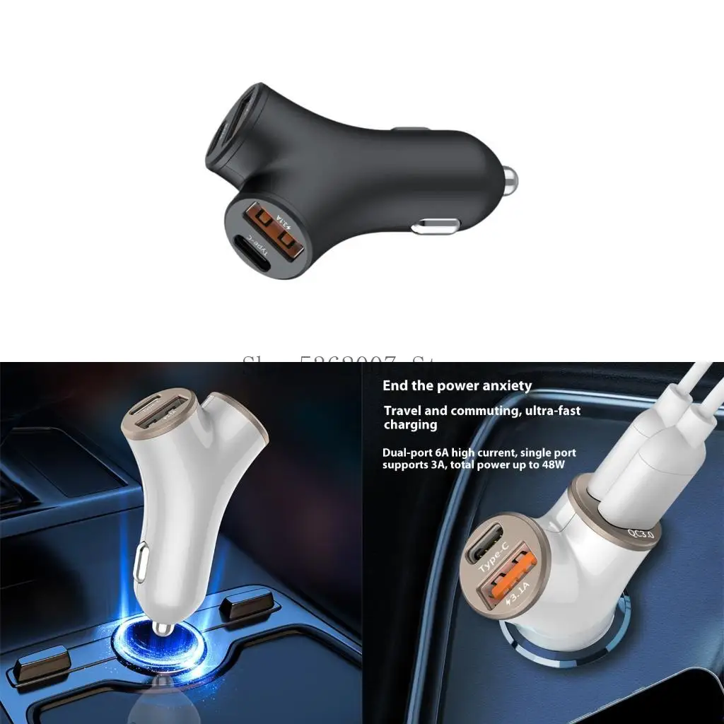 Multiple Device Vehicle 4 Port 5A USB Type C 48W Speed for Electronics 40JB