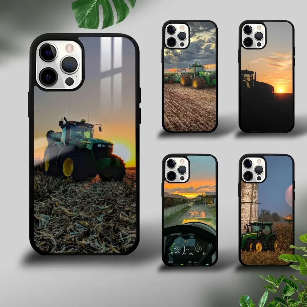 J-John D-Deere Farm Tractor Phone Case For IPhone 16 15 14 13 12 11 Pro Xs Max Mini Plus Celulares Hard Funda