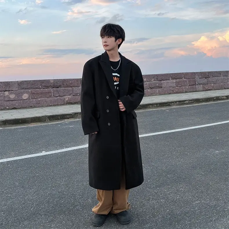 

Мужское длинное пальто из шерстяной смеси в пилотском стиле для авиаторов и любителей авиации