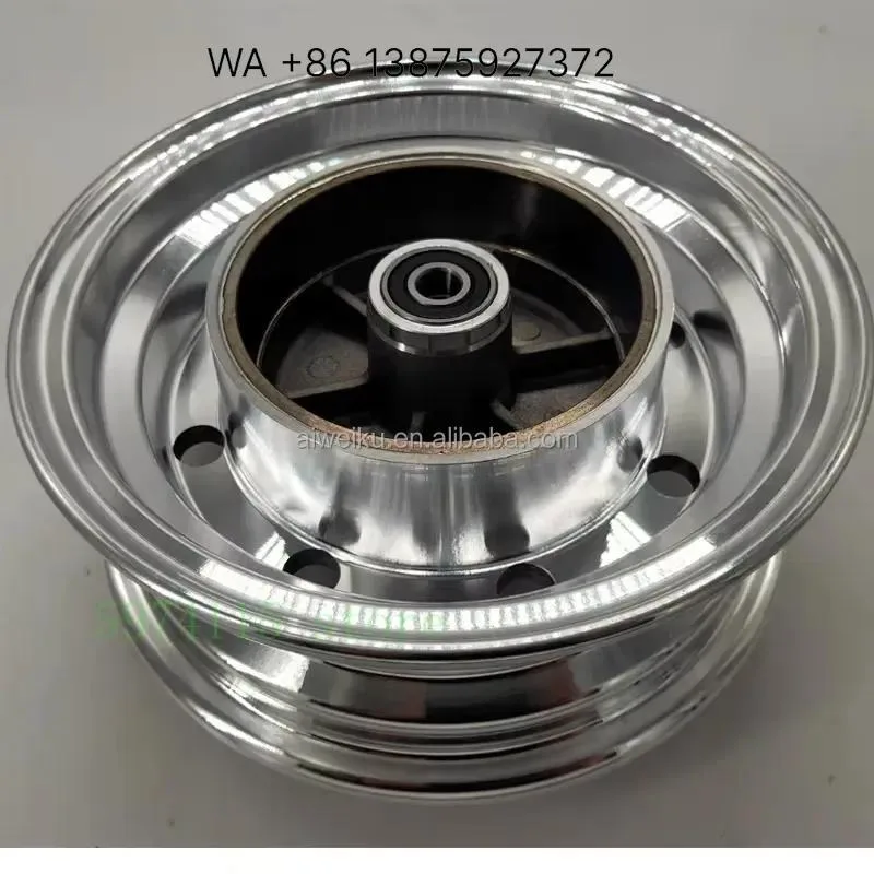 Wmwmnu for 8 Inch 2.75-8 Front 3.50-8 Rear Electroplate Plating Rims Aluminum Wheel Hub Bike for Small Monkey Motorcycle