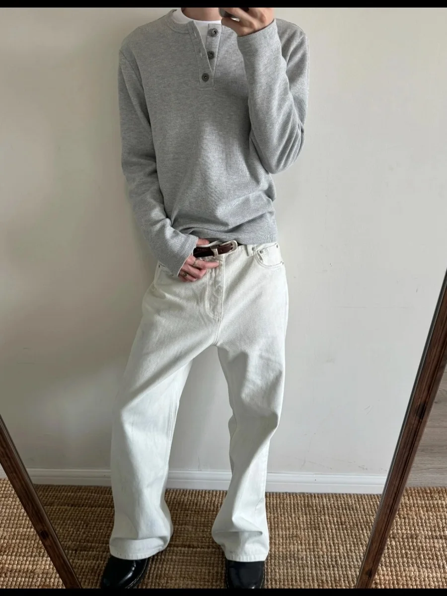 

Джинсы AERO White Vintage: свободные, прямые, стрейч, 50-й деним, американский ретро-стиль, удлиненные брюки