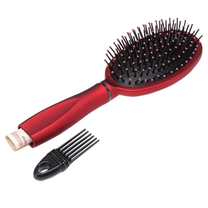 Hair Brush Safe Spots Secret Stash Box Hidden Secret Storage Box Safe Box Hollow Hair Comb Hide Cash for Home Travel Pill Case