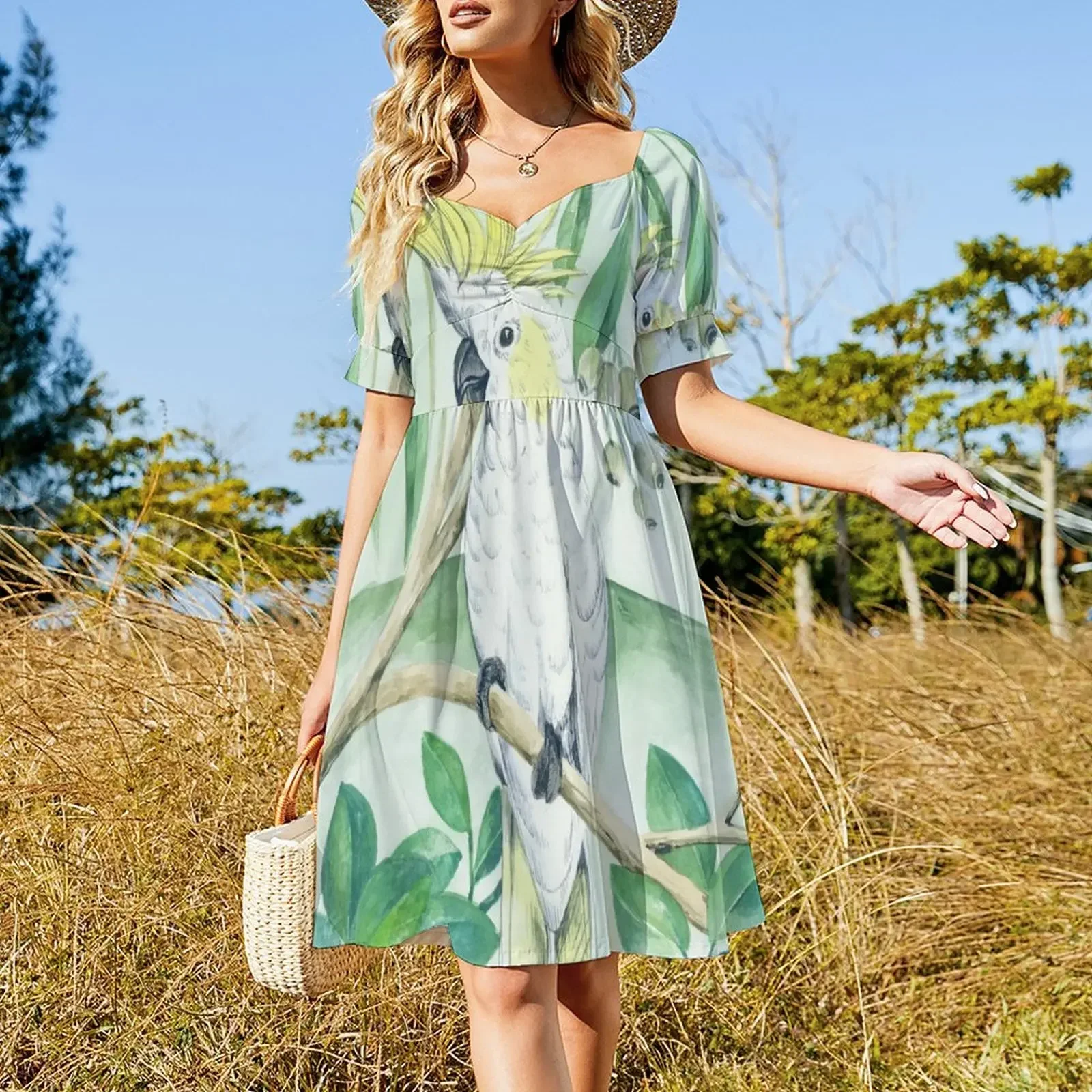 Saffron Cockatoos Sleeveless Dress Woman clothing women evening dress Woman fashion Dress