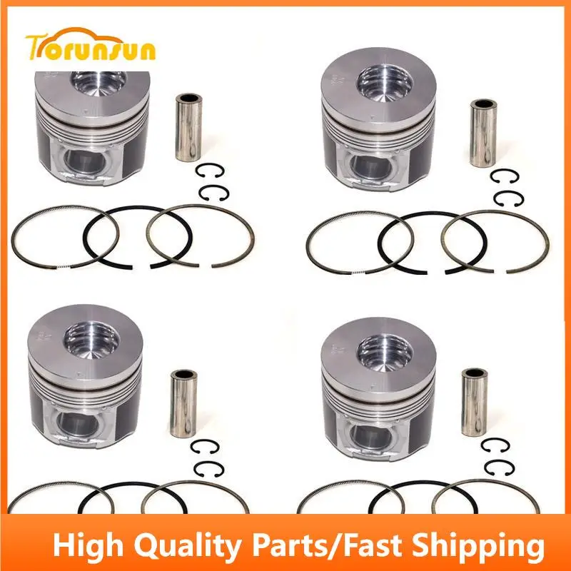 New 4 Sets STD Piston Kit With Ring 8-94391-696-0 Fit For Isuzu 4HE1TC Engine 110MM