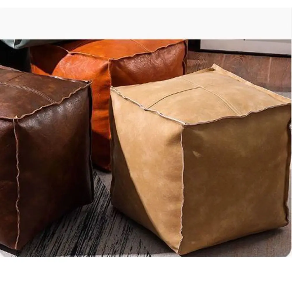 Minimalist Non-Slip Storage Stool Large Capacity No Fillings Unstuffed Cushion Cover Thicken Stackable Moroccan Pouf Tatami