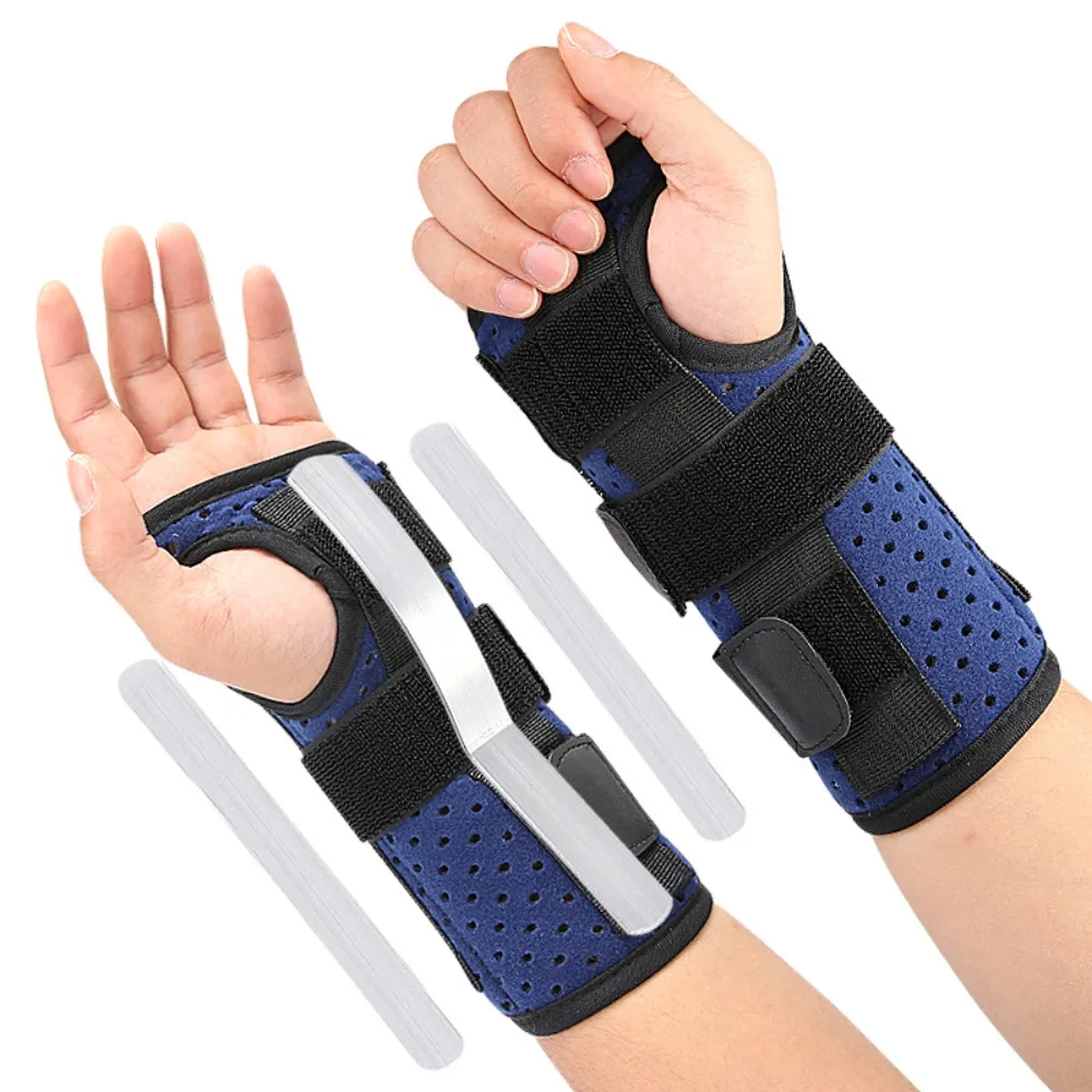 1Pcs Wrist Support Band Breathable Wrist Brace Adjustable Sports Brace Built-in Aluminum Alloy Braces and Protective Gear Unisex