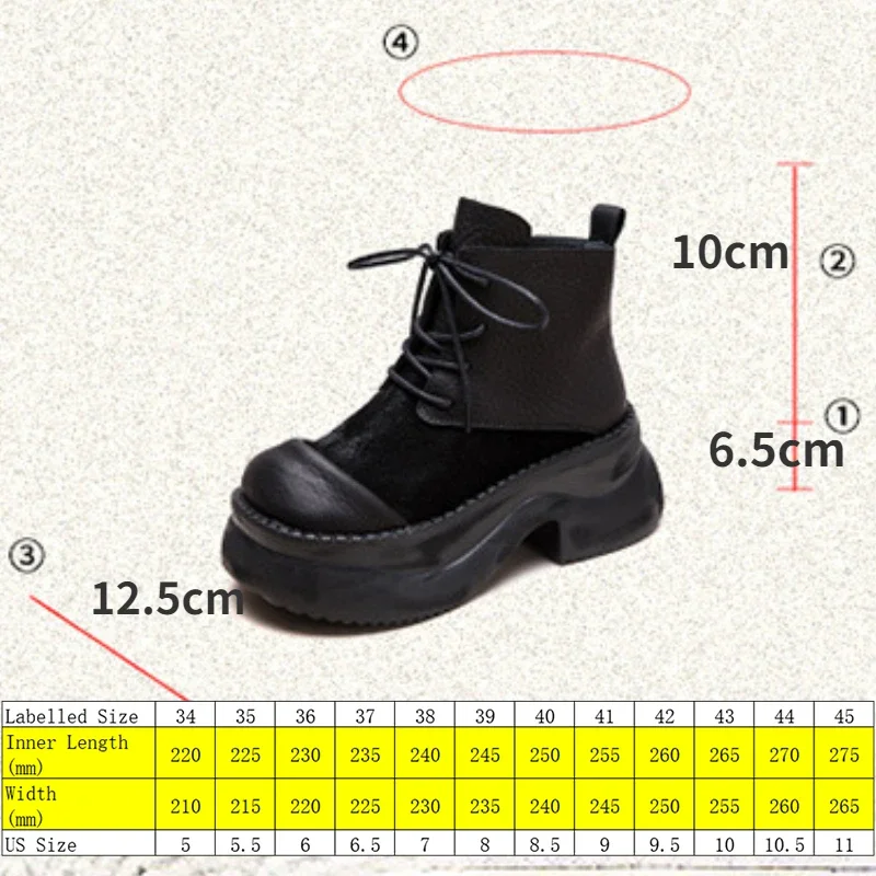 Krasovki 6.5cm Natural Genuine Leather Chimney Ladies Women Ankle Booties Autumn Motorcycle Fashion Spring Boots Moccasins Shoes