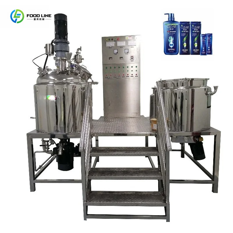 Factory Direct 1000L Inclined Tilting Automatic Vacuum Homogenizer for Cosmetic Chemical and Food Industry Manufacturing Line