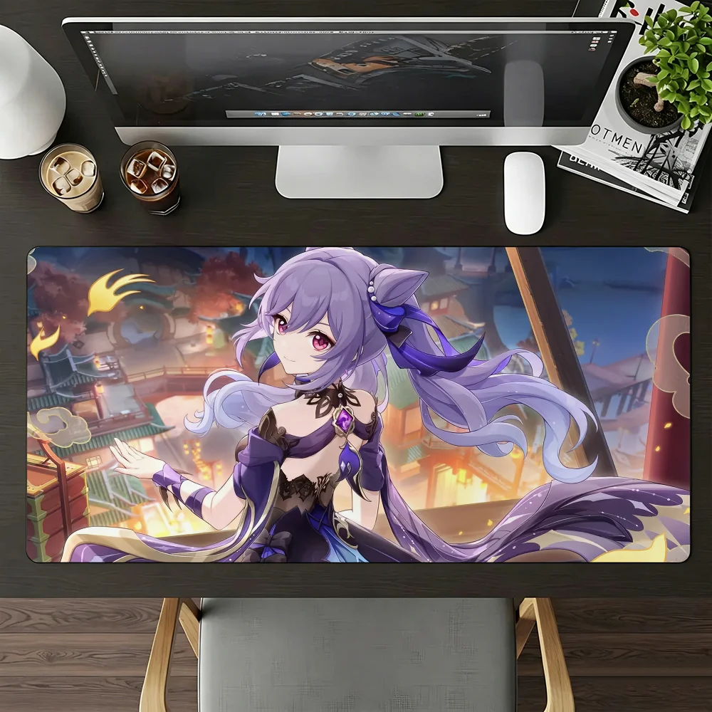 Kawaii Genshin Impact Keqing Mouse Pad Gaming Anime Girlls Big Computer Game Large Rubber Non-slip Mousepad Laptop Desk Mat