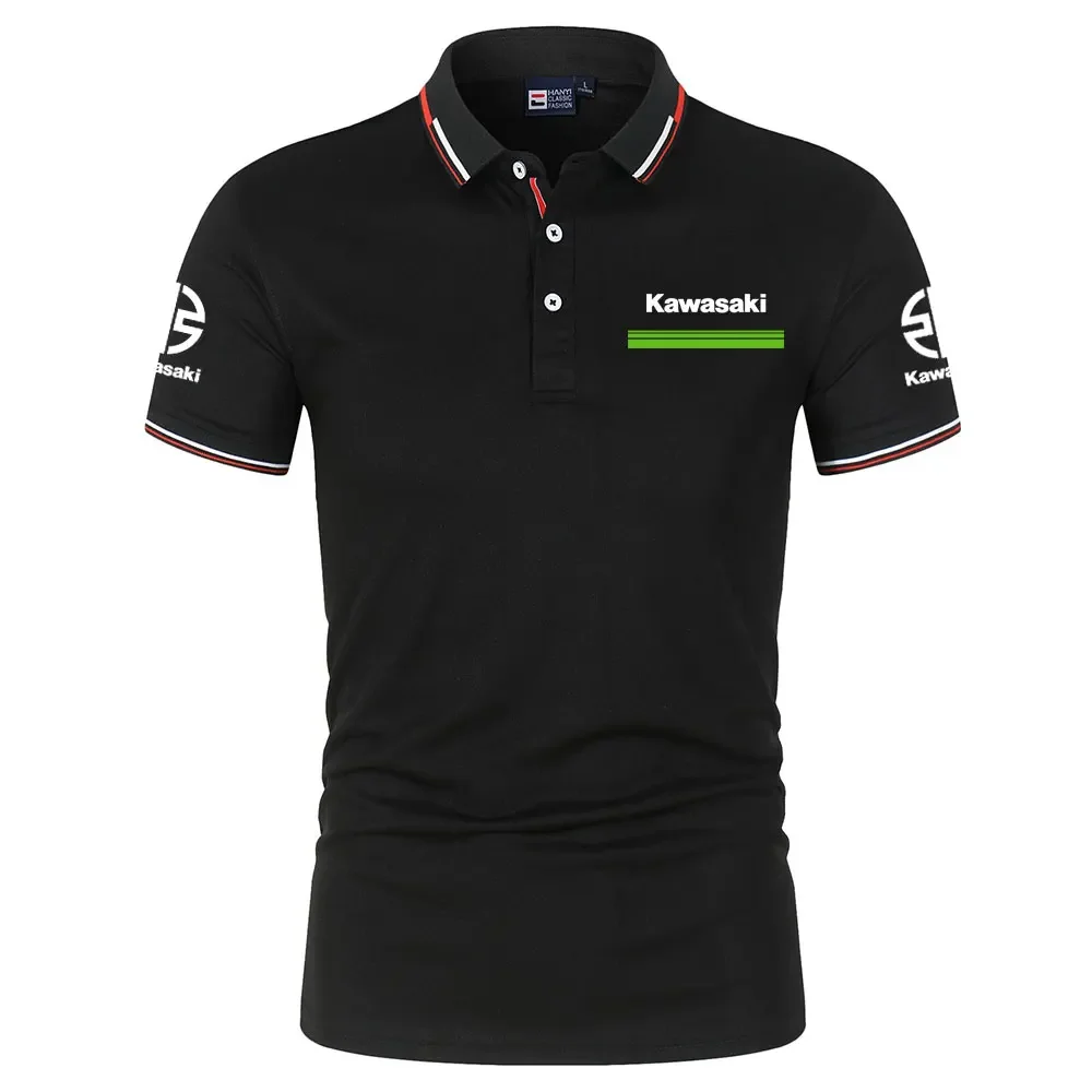 

Kawasaki Logo Racing Teams Men Polo Shirt Summer Short Sleeve Casual Male Polos T-shirt 2024 New Fashion Man Clothes Tops
